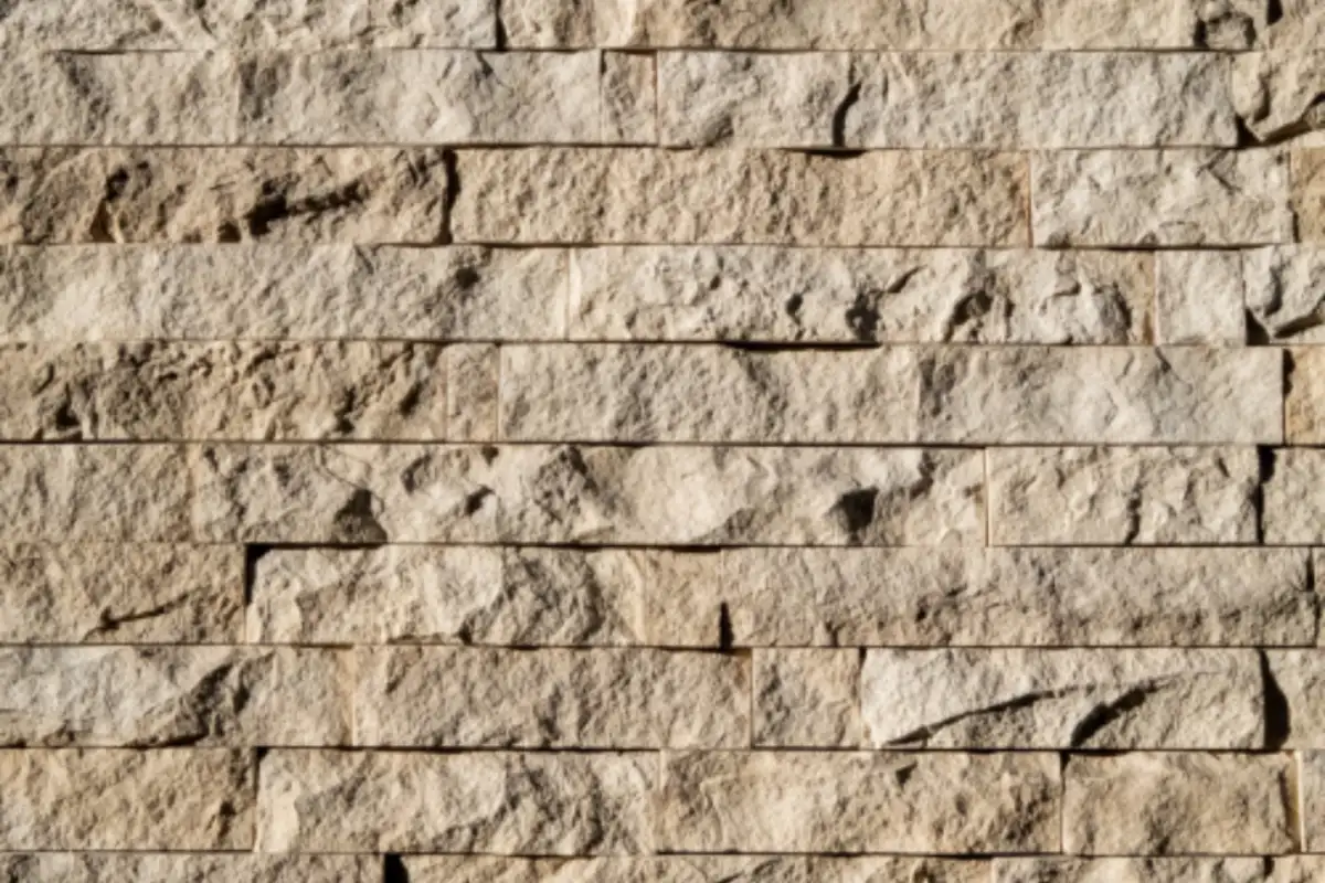 Mur en pierre appareillée, joints réalisés à la truelle