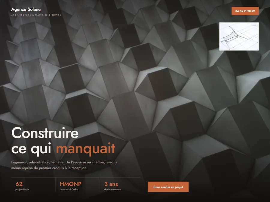 Exemple de design de site internet pour architecte