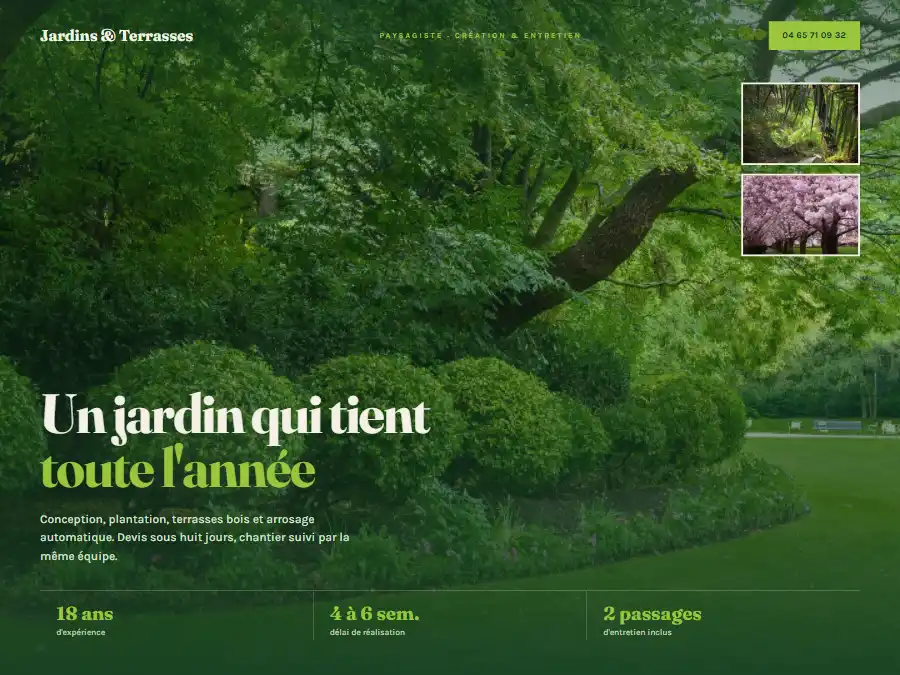 Exemple de design de site pour un paysagiste
